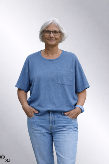 Jeans blue bluse i Blekvalitet, 2503