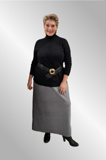 Lun nederdel, teddy, grå 5848