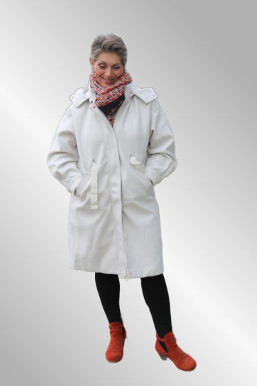 Hvid Uld look frakke, MM381-3