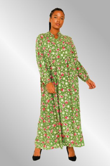 Grøn maxi kjole med print, Cath 46571