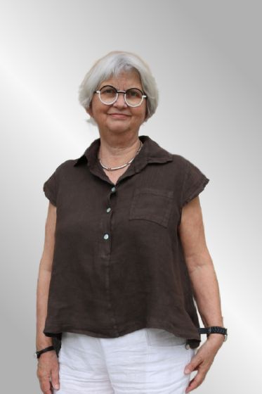 Brun hør top, A facon, 9009-150