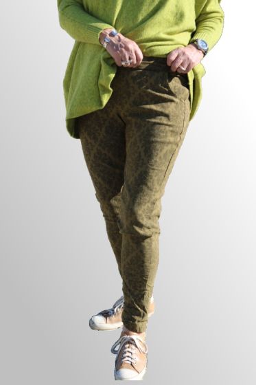 Oliven pants med print PT17