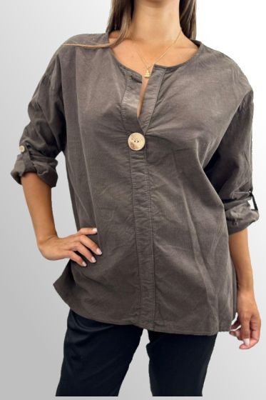 Brun fløjls bluse, Benitta1