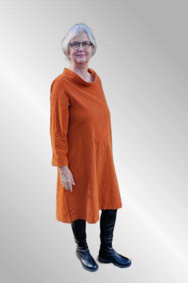 Brændt orange, Pompkin, kjole i babyfløjl, Veronika 71563