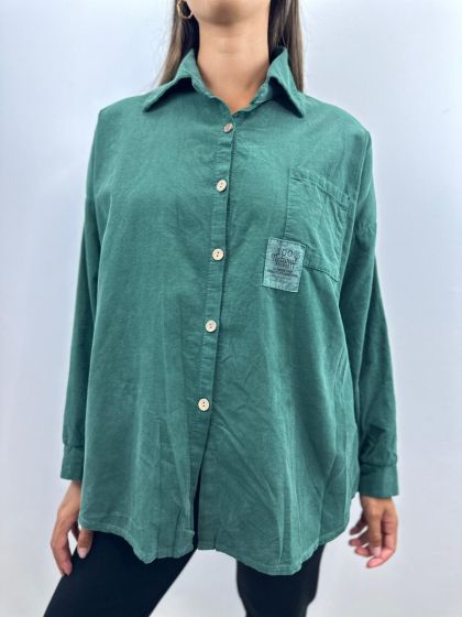 Grøn fløjls skjorte, 85136