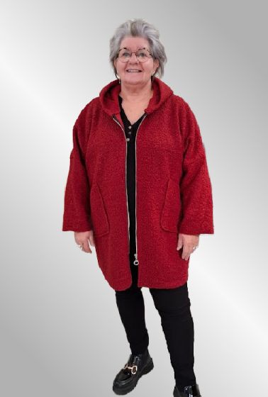 Rust fleece jakke med hætte, 17791