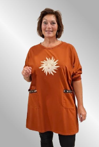 Rust bomuldstunika med guld sol, 1882