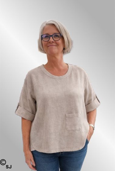 Naturfarvet hørbluse, 20014-2