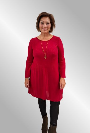 Rød tunika, viskose / uld Marta 20270