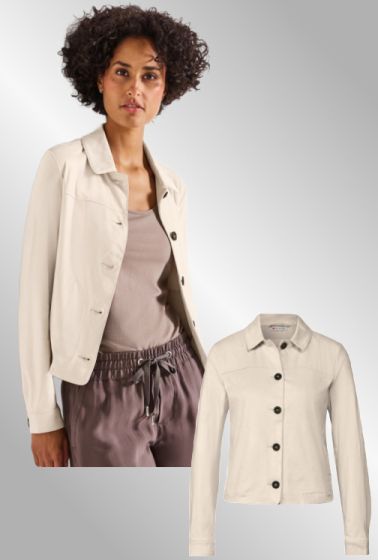 Råhvid jakke i vaskeskindslook, Street One 212735