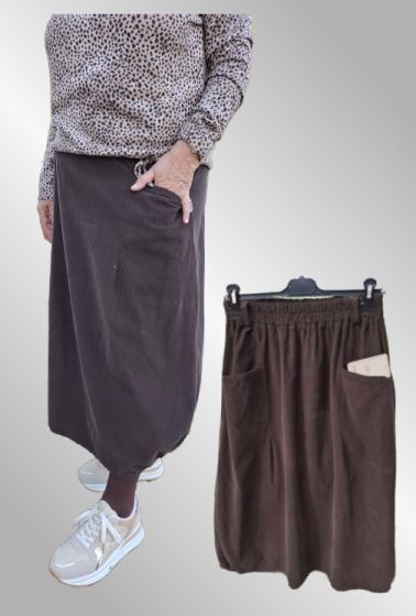 Brun fløjls nederdel, 242513V