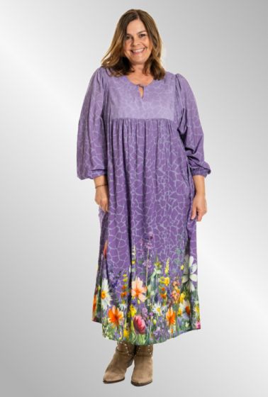 Lilla kjole med blomsterprint, G251025