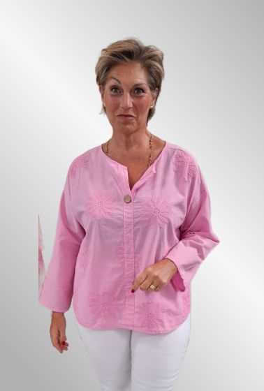 Rosa bomulds skjorte, Rem 25120