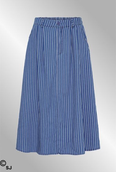 Blå stribet nederdel, 257005