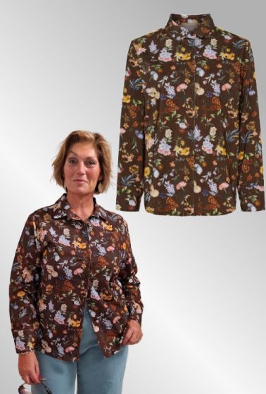 Fløjls skjorte med print, Marta 258042
