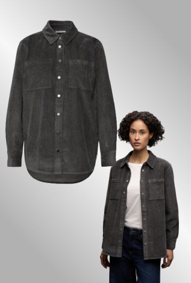 Grå bredriflet fløjls skjorte / jakke, Street 346163