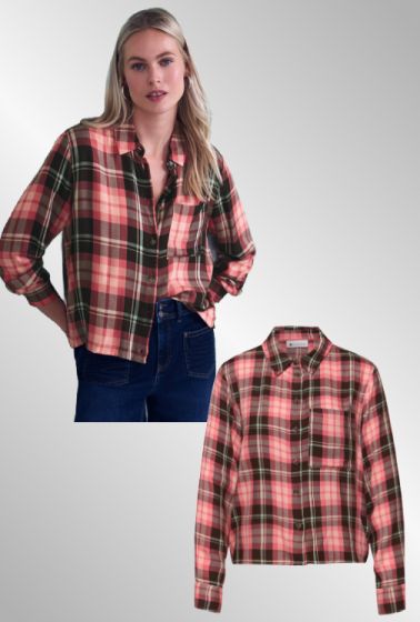 Ternet skjorte, koral / brun, 346318