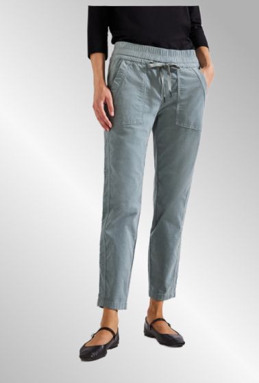 Stål grøn fløjlsbuks, 7/8, comfi style 379187