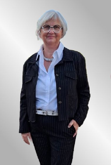 Sort stribet jakke, Marta 83769