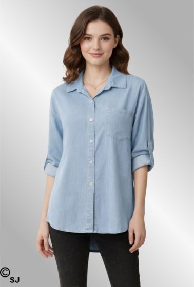 Lys denim skjorte, 8718 Azur