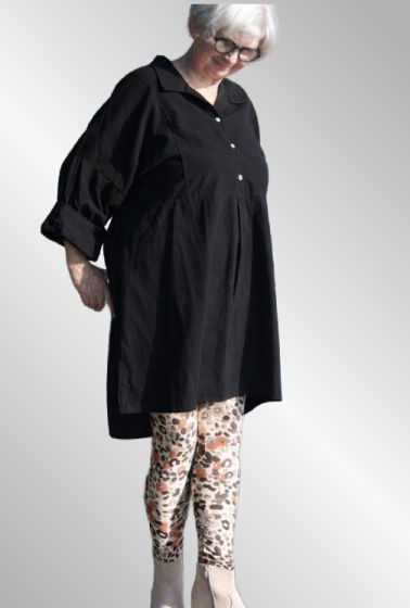 Sort fløjls tunika, 21ax, Anna Bell