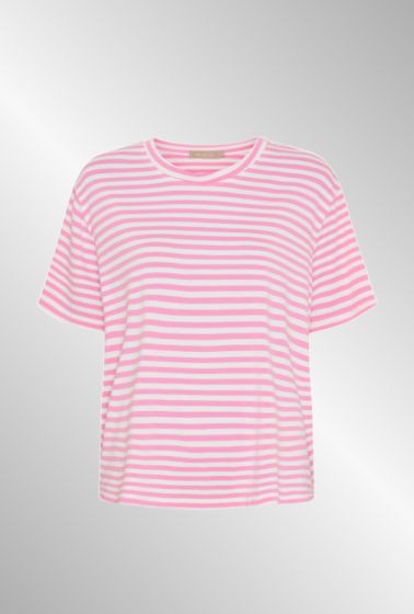 Rosa stribet viskose T-Shirt, Marta 258036