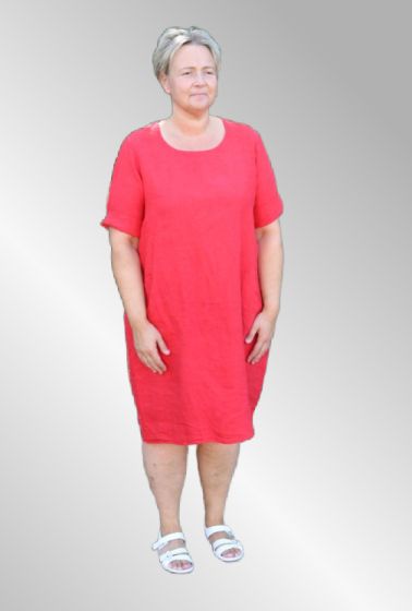 Rød hør kjole Tilda