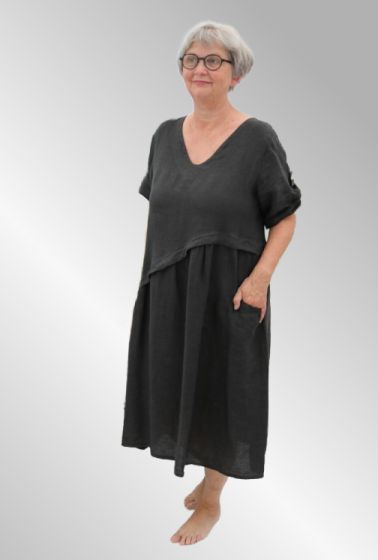 Koks / sort hør kjole, Nanna