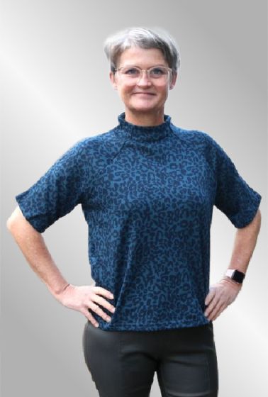 Ailana bluse, blå combi