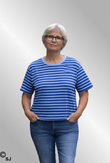 Blå stribet T-Shirt fra Amaze, RuthF0703-1