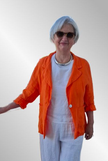 Orange hør blazer/jakke, Happy