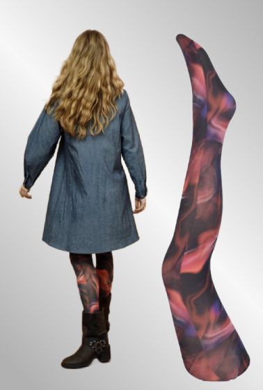 Alma Tights, Blurry red, Black Color