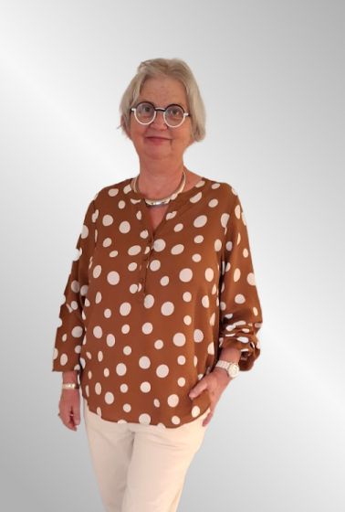 Lys brun prikket skjorte, W10646