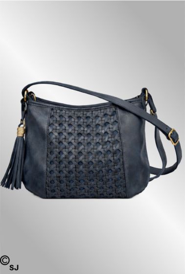 Blå skulder taske med flet, MD2082