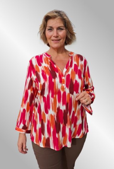 Print skjorte, Rust / rød /bordeaux, Chris F615