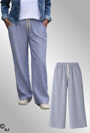 Mørk grå / hvid stribet buks, Fiona pants