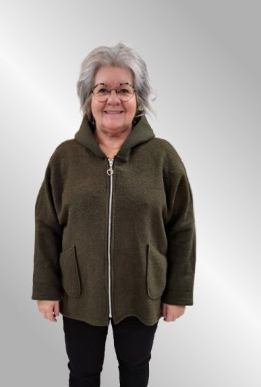 Grøn uldfliis jakke, Ulla 8933