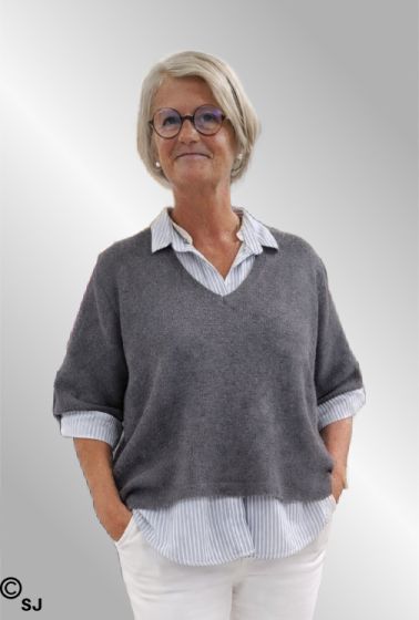 Grå 2 delt sæt, skjorte og stik, Cathrin