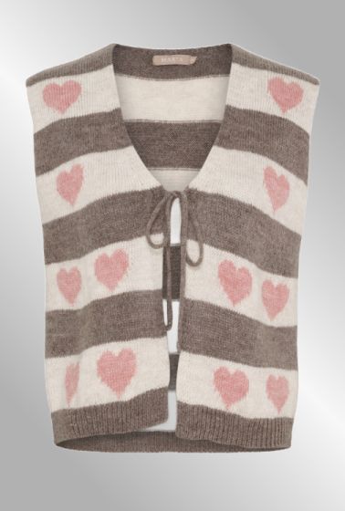 Strik vest med hjerter, Marta 8069