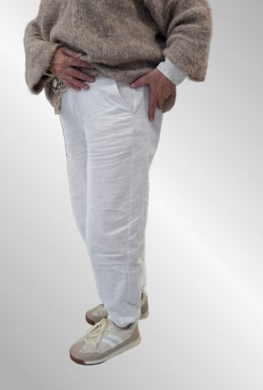 Hvid fløjlsbuks, Thing størrelse L, 6460