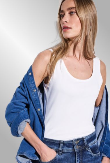 Hvid basis top, Street One, Anni 322896