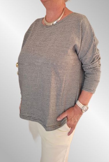 T-Shirt med 3/4 ærme, Hylke, stribe