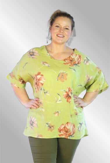 Jutta hør tunika, lime