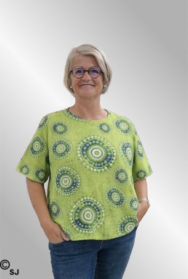 Lime bomuldsbluse, BoBo