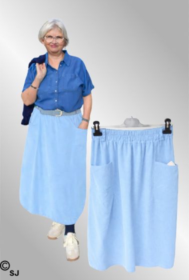 Lys blå fløjlsnederdel, 242513V