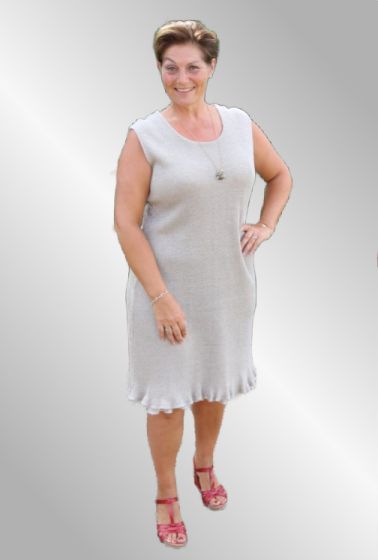 Knælang strik kjole i hør, Lith