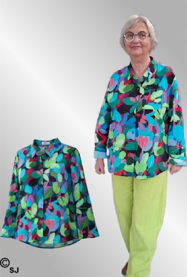 Blå / grøn / pink skjorte, Bella P162-B67