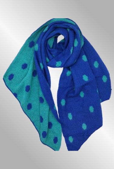 Vendbart strik tørklæde turkis/petrol