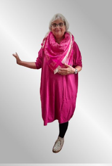 Stort firkantet pink tørklæde, BA-1449