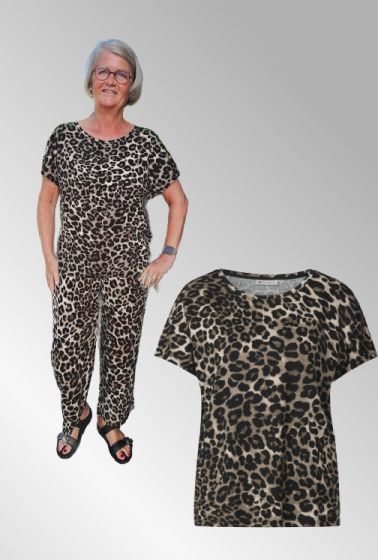 Viskose T-Shirt, Leo print, 323345